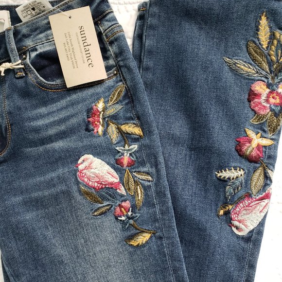 NWT Sundance DRIFWOOD Kelly Winter Bird BootCut Jeans. - Picture 9 of 17